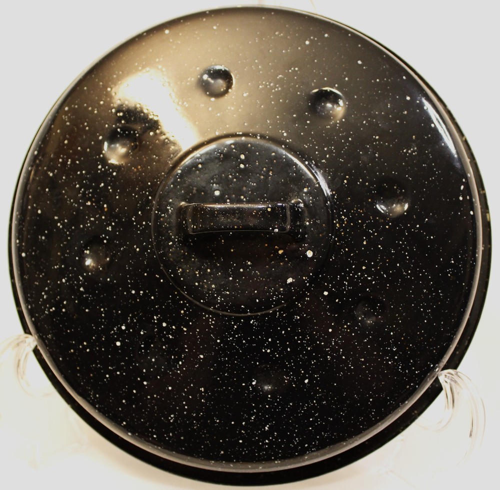 Black Enamelware Round Roaster Replacement Lid ONLY 9 1/8" Diameter