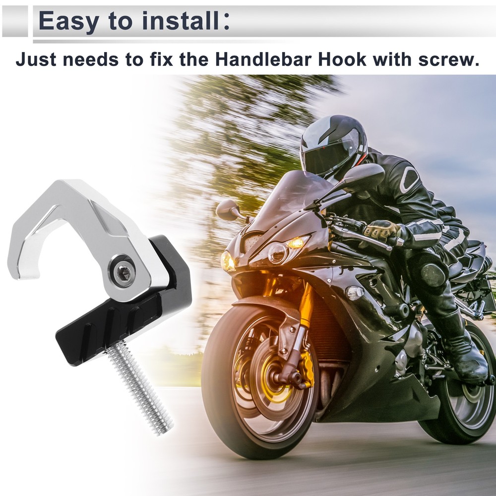 Motorcycle storage hook 42mm silver/black