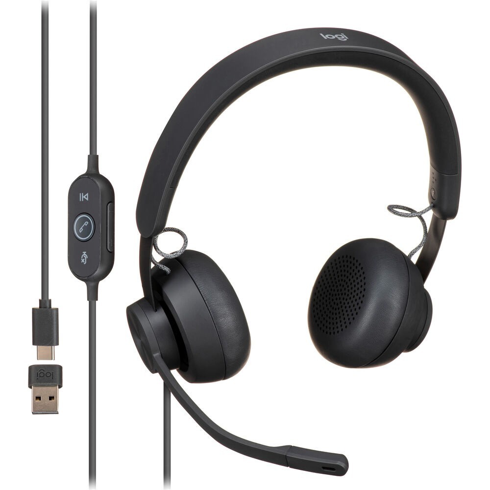 Logitech Zone Wired Noise Cancelling Headset USB-C with USB-A Adapter™