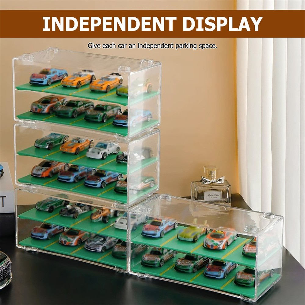Storage Case 1/64 Scale for Matchbox Car Display Box Stackable Toy Car Organizer