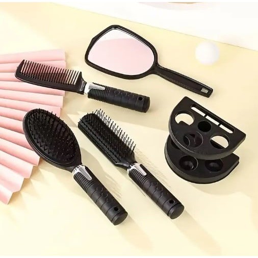 5pcs Pieces Detangling Styling Comb Set & Base