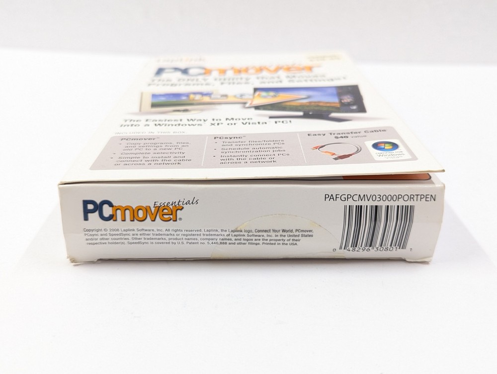 Laplink PC Mover Essentials (CD, Transfer Cable, Quick Start Guide) PCmover NEW