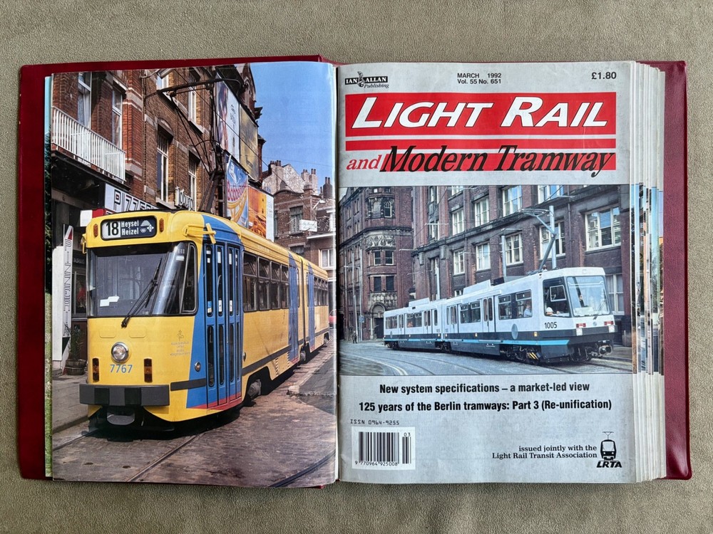 Light Rail and Modern Tramway Magazines 1992 Complete 12 Issues in Binder (A58)