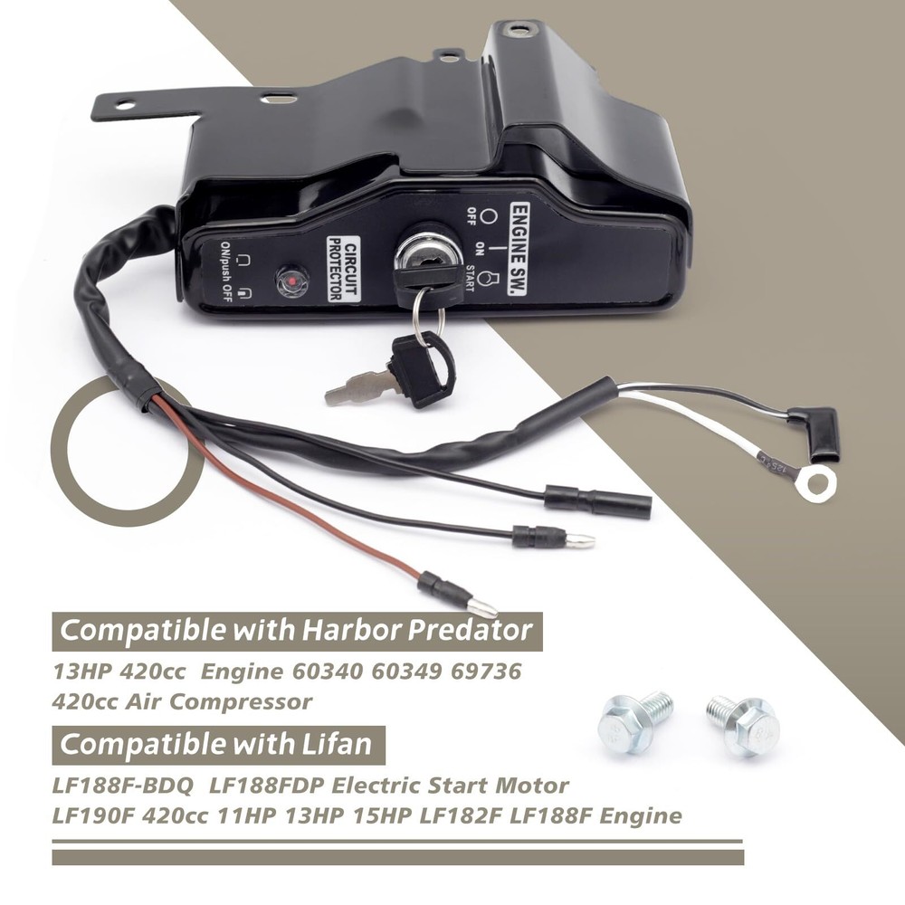 Ignition Switch Box Compatible with Harbor Predator 13HP 420cc Engine 60340 6...