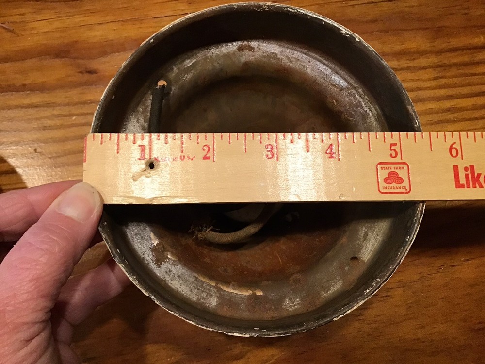 Metal Ceiling Mount Light Fixture Single Bulb Vintage
