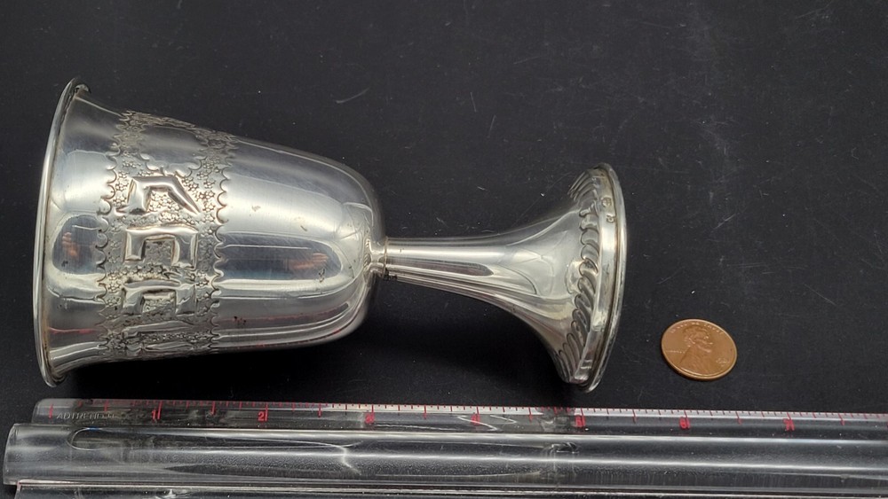 Vintage 800 Silver Kiddush Cup Judaica, 50 grams, 4 7/8" tall