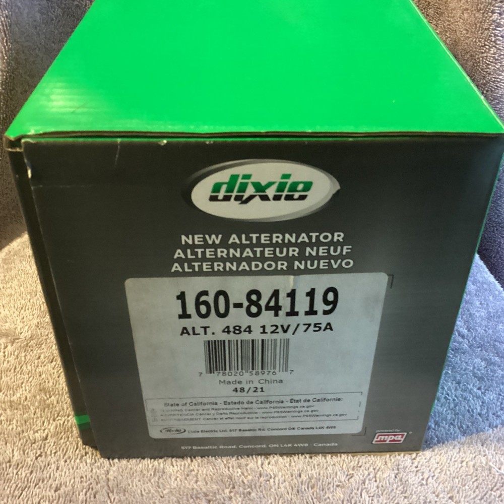 DIXIE….Alternator …..160-84119…..NEW😀