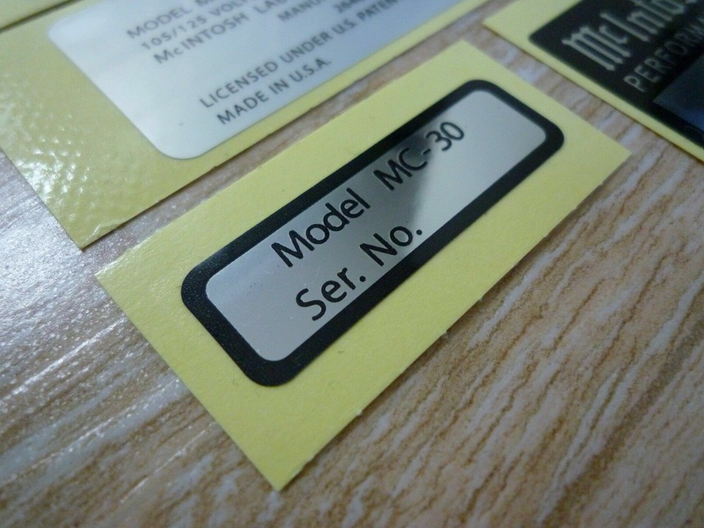 McINTOSH MC30 AMPLIFIER SIDE DECAL LABEL Type-A - No serial number type - New