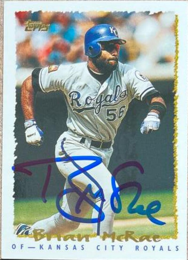 Brian McRae Autographed 1995 Topps #624