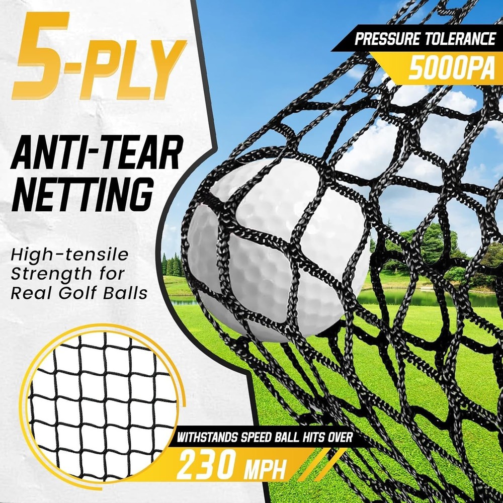 Complete Golf Hitting Kit: 10x7ft Net, Mat, Tees & Balls for Ultimate Practice