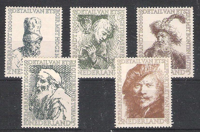 NETHERLANDS 1956 REMBRANDT SET (MNH)