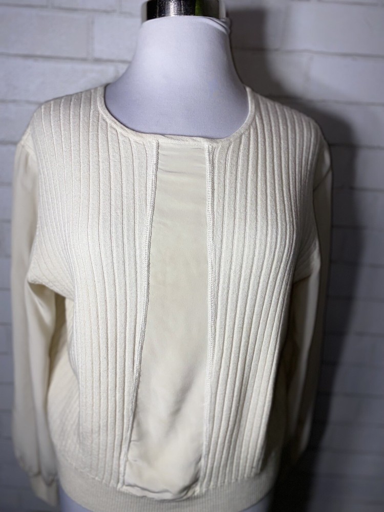 St. John Knit Sweater Off White Size Large