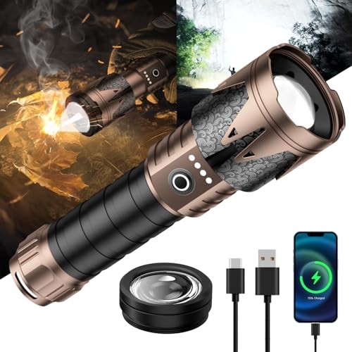 LED Flashlights High Lumens with Rechargeable Flashlight-1pcs Upgraded
