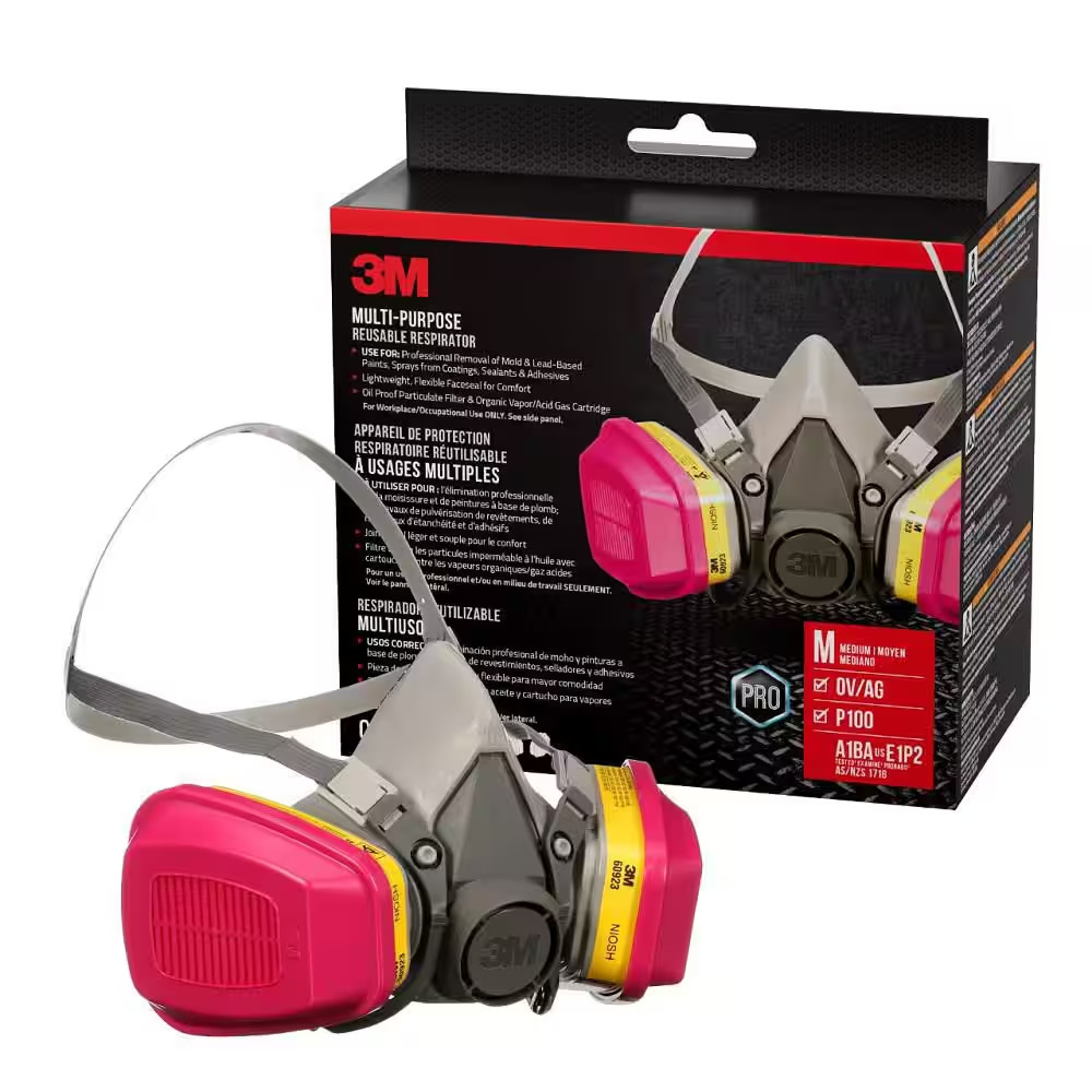 OV/AG/P100 Professional Multi-Purpose Reusable Respirator, Medium, 1 Facepiece a