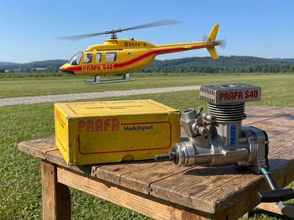PRAFA S40 EP ABC-H Heli Engine - Vintage - Pull Start - NEW IN BOX