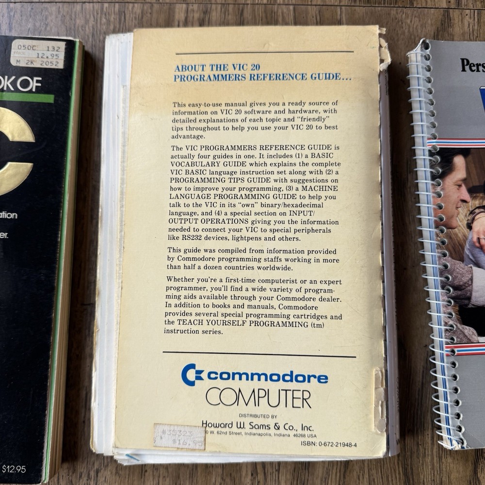 VTG Commodore VIC-20 5 Book Lot Mastering Programmer’s User Guide Compute Games