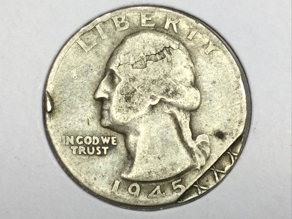 1945 Washington Quarter mint error