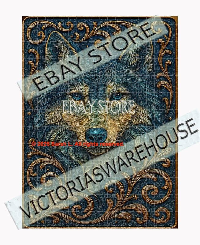 500 piece jigsaw puzzle Wolf Celtic Frame Forest nature