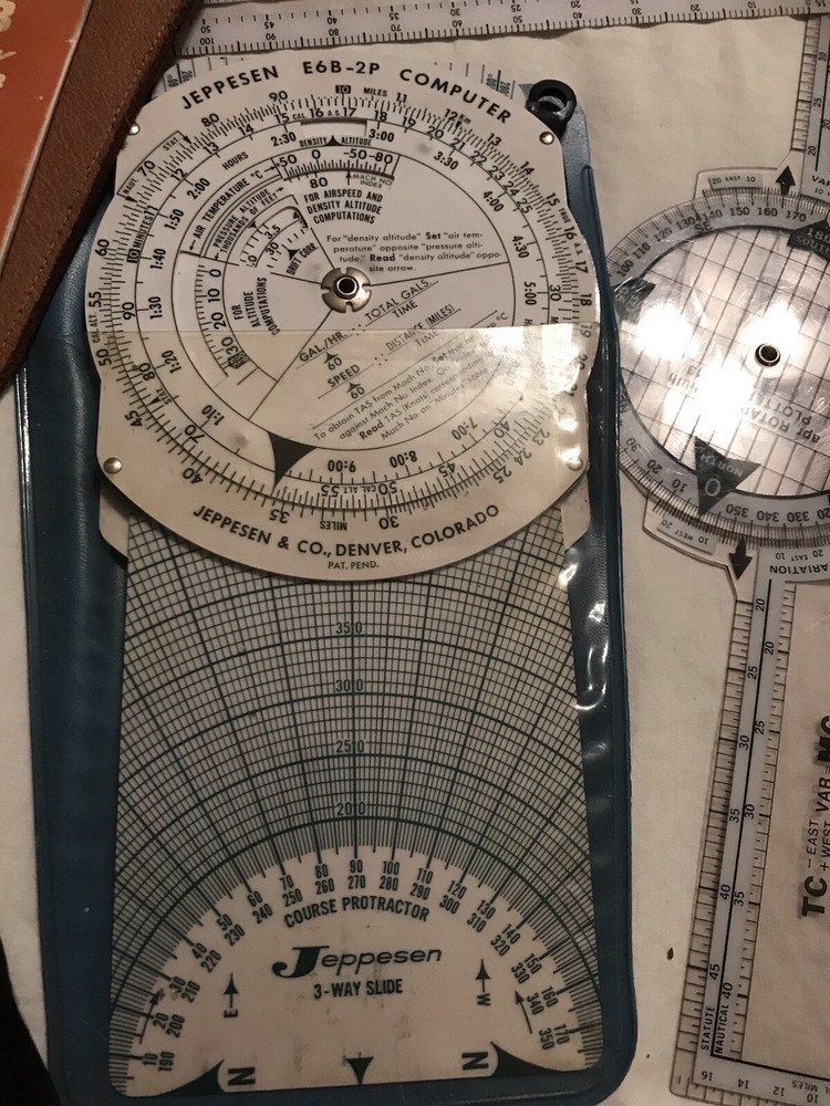 Vtg Air Navigation tools CPU ROTARY PLOTTER JEPPESEN COMPUTERS CESSNA Guides etc