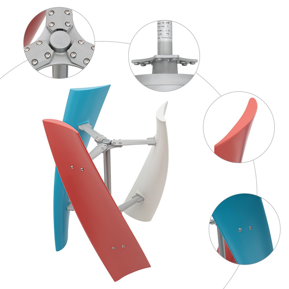 3-Blades Turbine Wind Generator Vertical Windmill Wind Power & Charge Controller