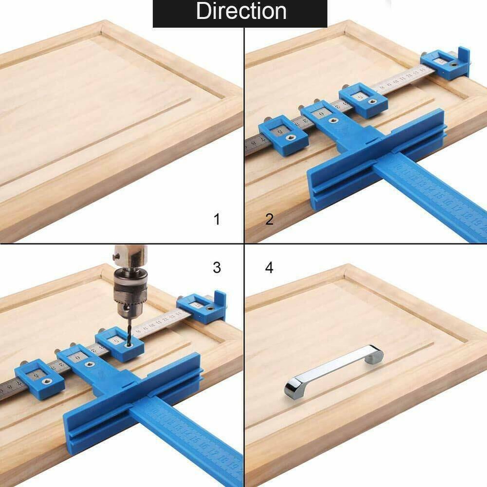 Woodworking Cabinet Hardware Jig Punch Locator Handle Template Tools Drill Guide