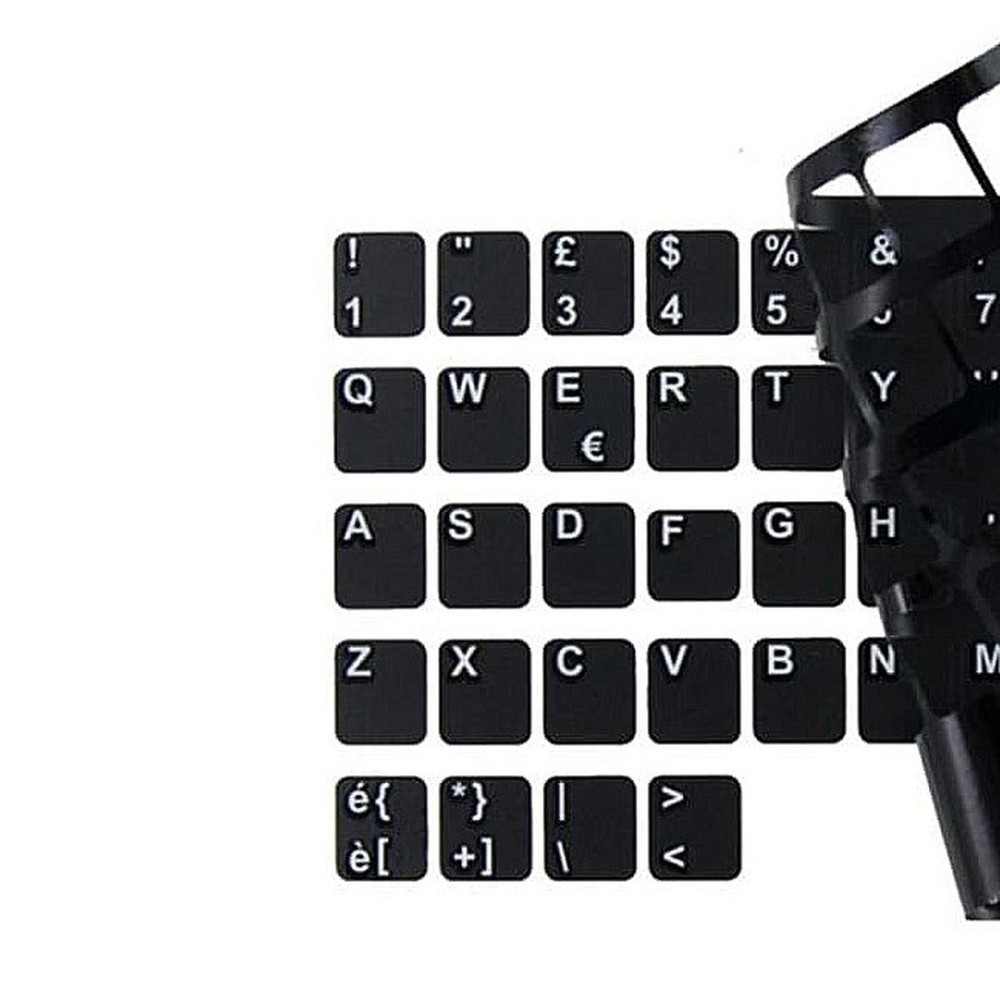 Notebook keyboard stickers to transform Italian layout matte black_