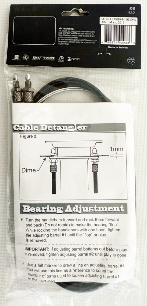 Black Ops Lower Dual Detangler Rotor Cable, Black
