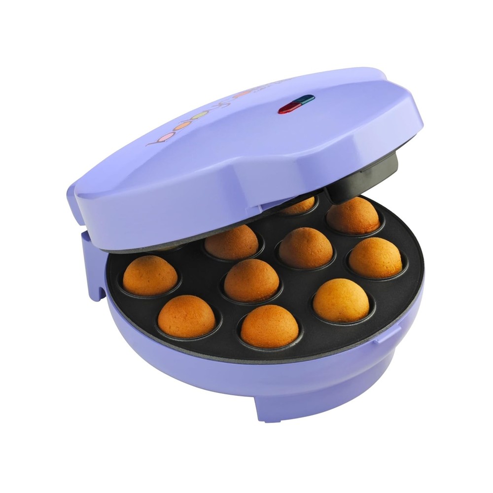 Compact Electric Cake Pop Maker - Bakes 12 Pops with Non-Stick Coating & Tools