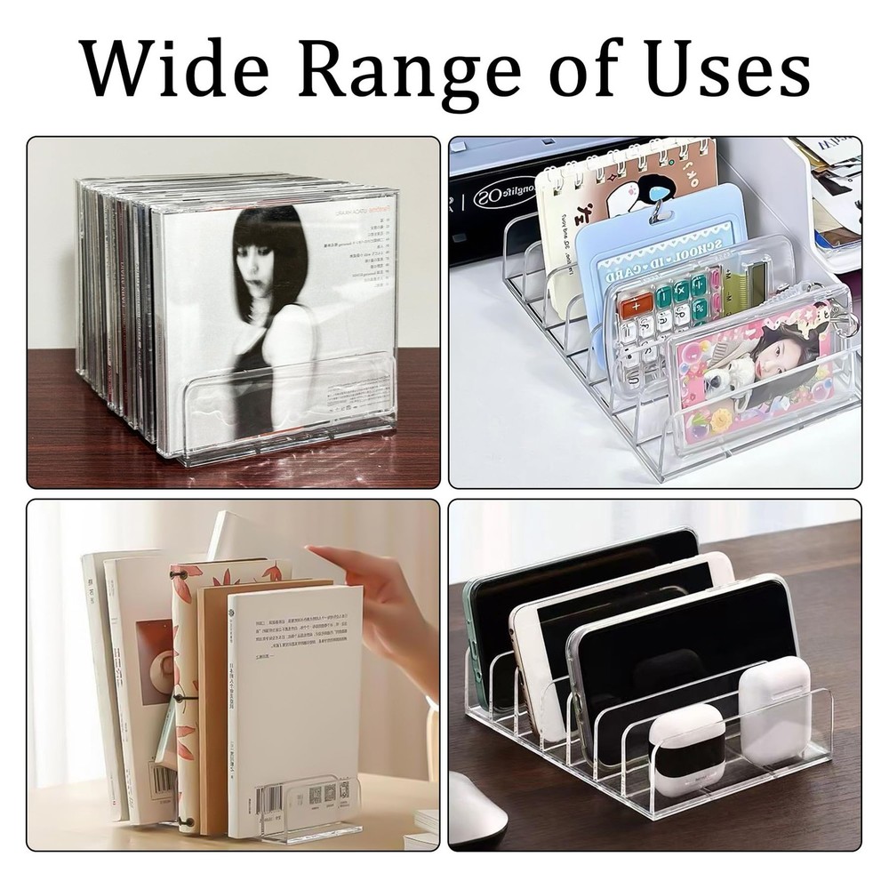 Philbinden 2 Pcs Clear Acrylic CD Holder, DVD/CD Display Rack & CD Storage