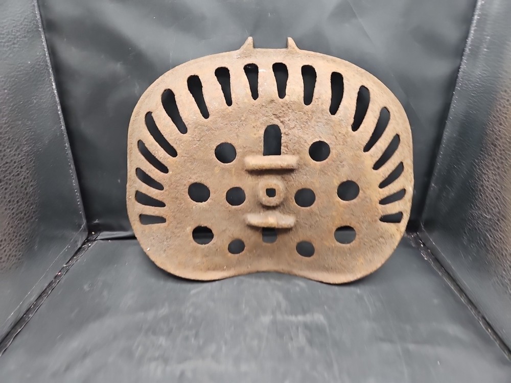 Old Tractor Seat Cast Iron Small Implement Decor 13.5” W Antique