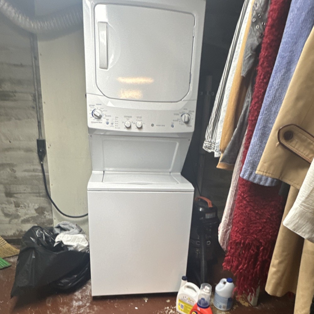 GE Spacemaker Stacked Washer & Dryer Front-Loading Electric White Standard
