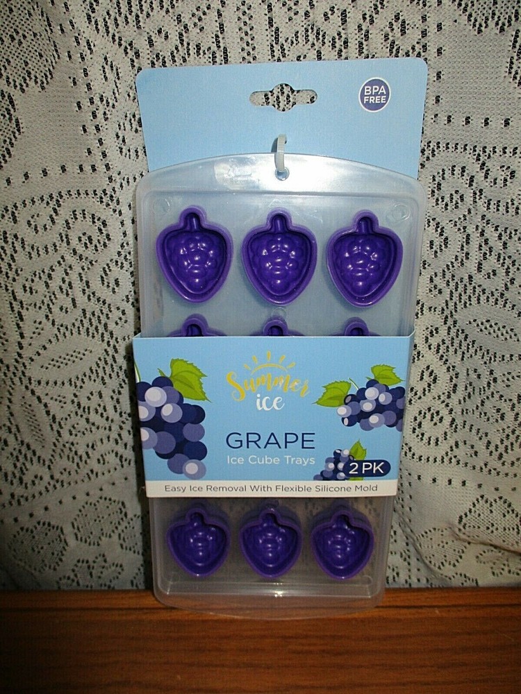 2 Pack - Summer Ice - Grape - Ice Cube Trays - Silicone Mold - New