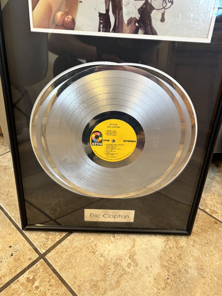 Eric Clapton Signed Award Non Riaa