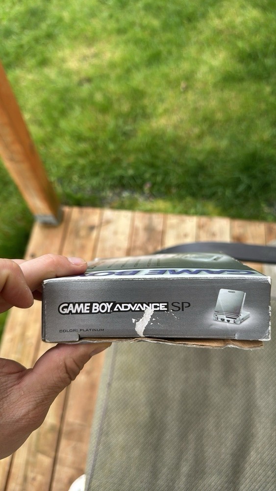 Nintendo Game Boy Advance SP Console Platinum Silver EMPTY BOX ONLY + INSERTS
