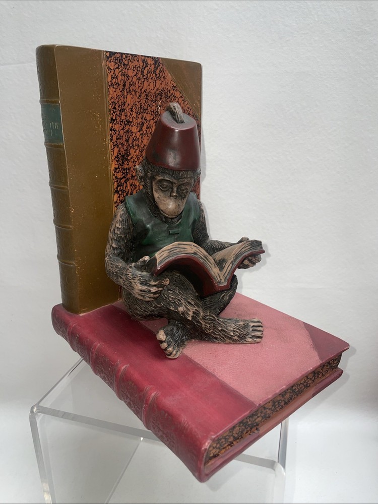 Vintage Monkey In A Fez Hat Bookend