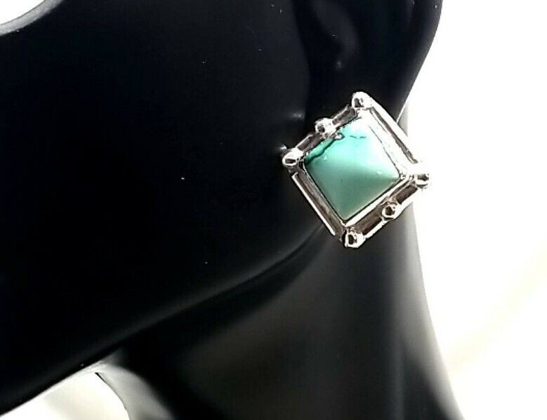 S.Jack Sterling Silver & Turquoise Square Earrings 6.3 Grams