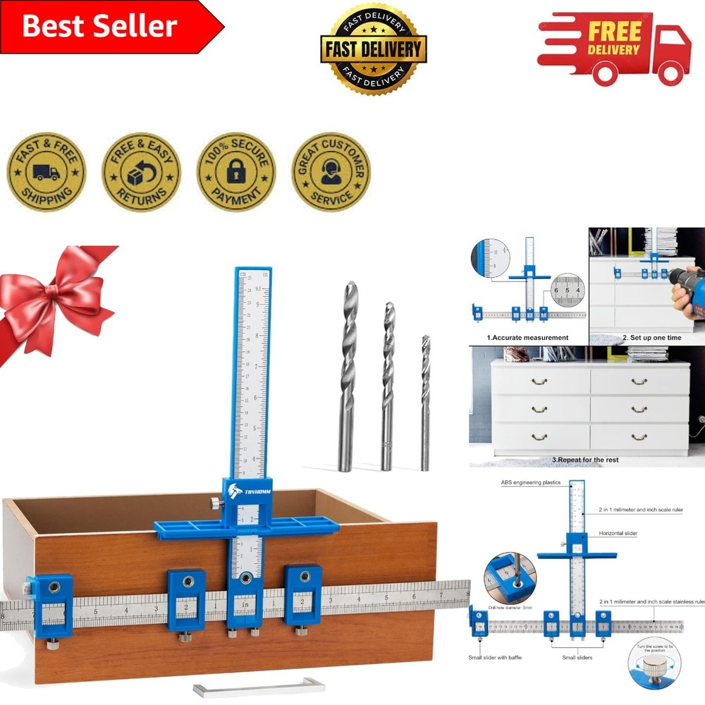 Portable Punch Locator Drill Guide for Precise Cabinet Hardware Installation