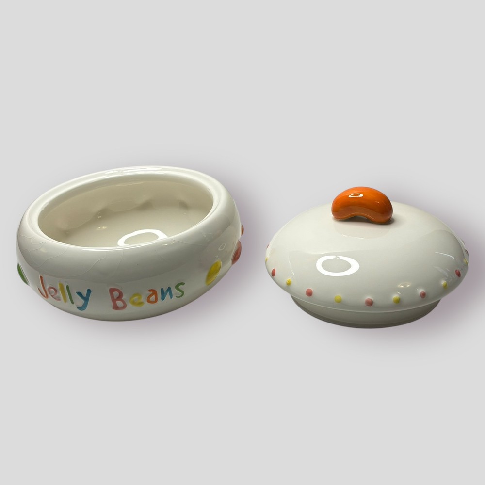 Cracker Barrel Easter Jelly Bean Bowl Candy Dish Spring Has Sprung Ceramic READ