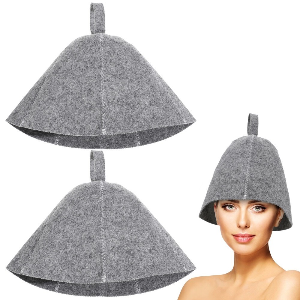 2 Pcs Bath Gift Spa Wrap Large Sauna Hat Felt Hats for Thick House