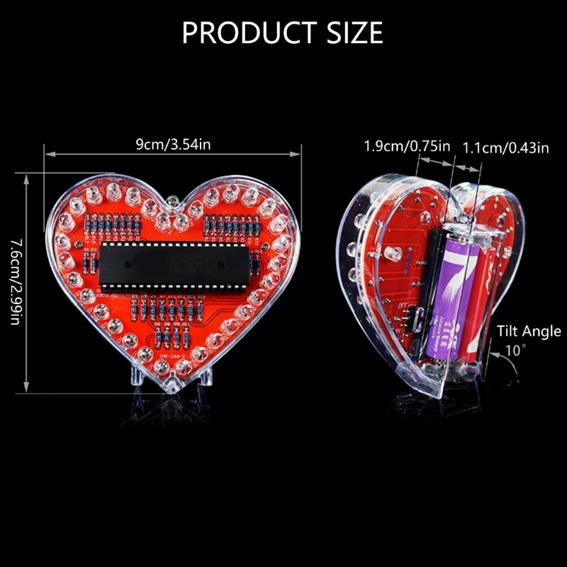 Heart Shaped RGBs LED Solder Project Kit for Electronics Learning for Student
