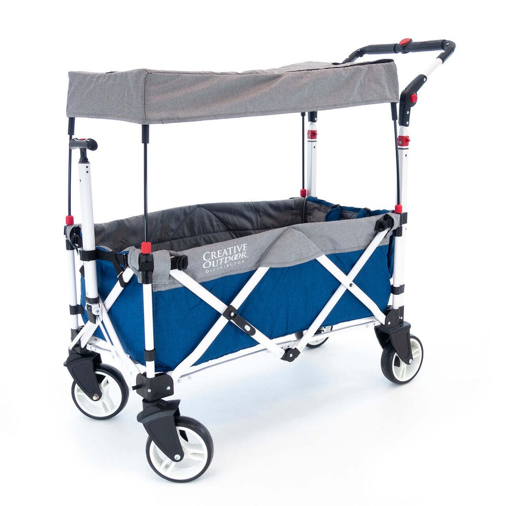 Creative Outdoors Pack and Push Ultra Compact Folding Stroller Wagon Navy