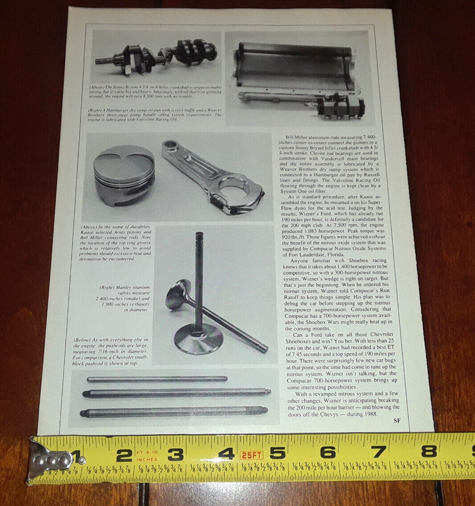 JON KASSE FORD 605 c.i. ENGINE ORIGINAL 1988 ARTICLE
