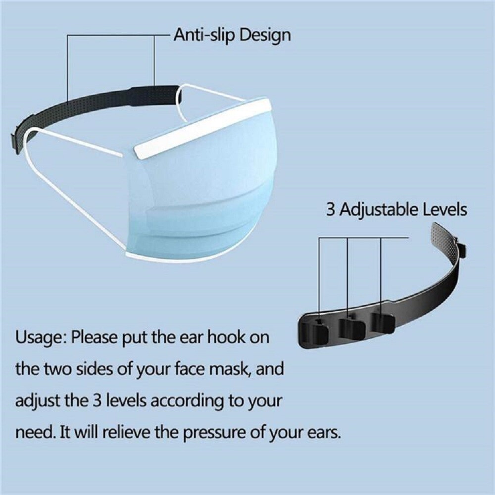 Mask Elastic Strap Adjustable Extender Ear Protectors for Wearing Face Masks
