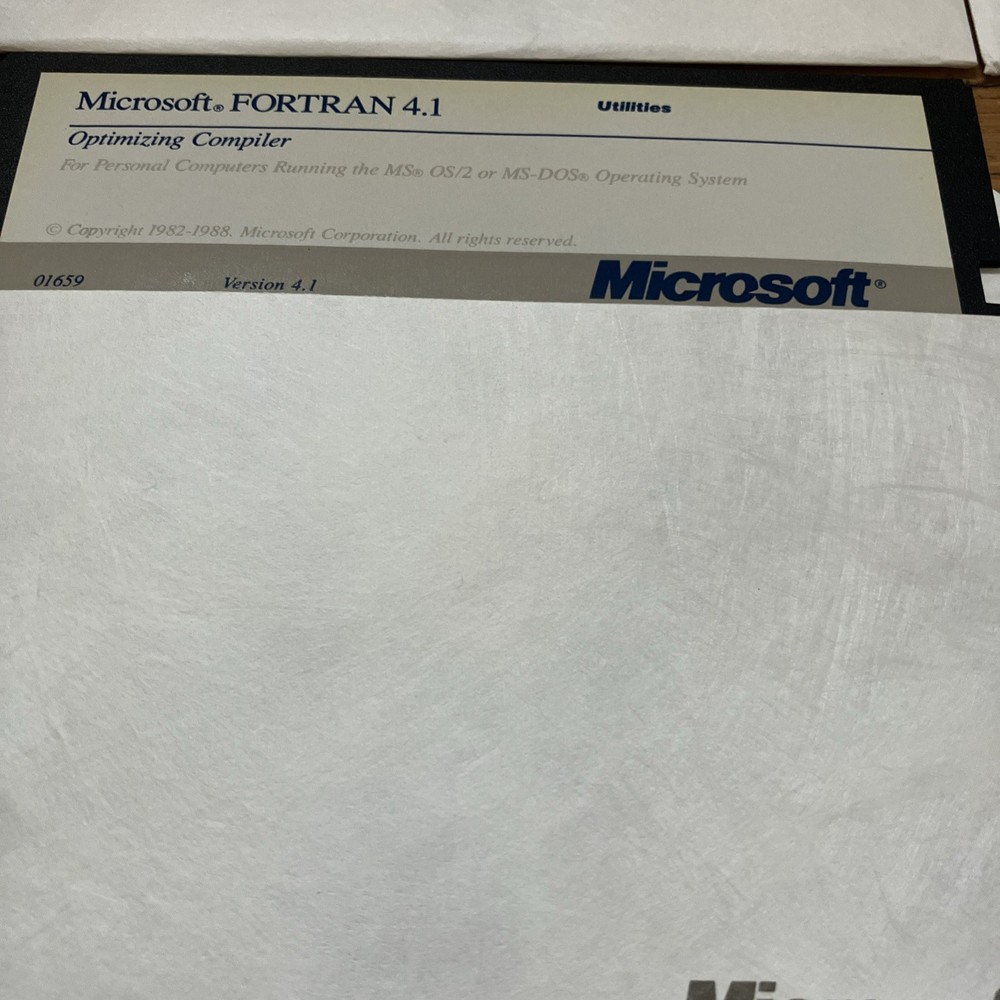 Microsoft Fortran Compiler Version 4.1 Software