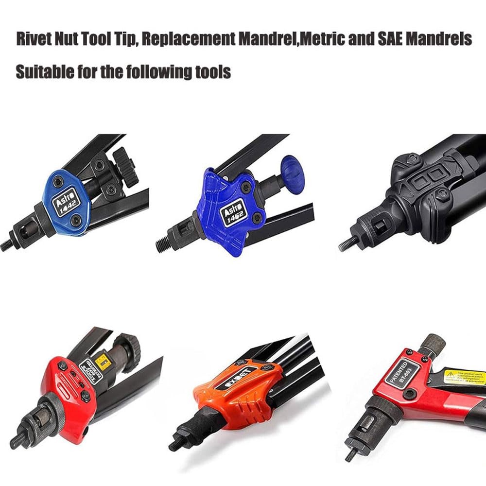 2 Pack Riveting Nut Tool Replacement Mandrel Metric and SAE 5/16-18 Hardware