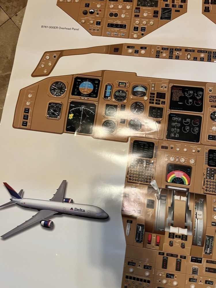 Vintage B757/B767 Flight Deck Poster Delta May 2001