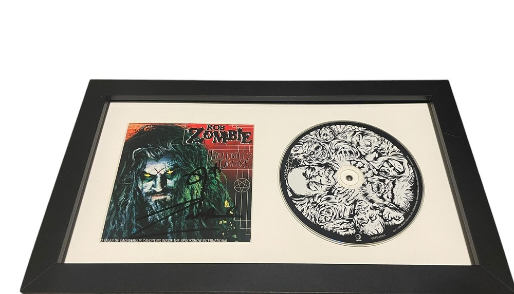 ROB ZOMBIE SIGNED AUTOGRAPH HELLBILLY DELUXE FRAMED & MATTED CD JSA CERT COA
