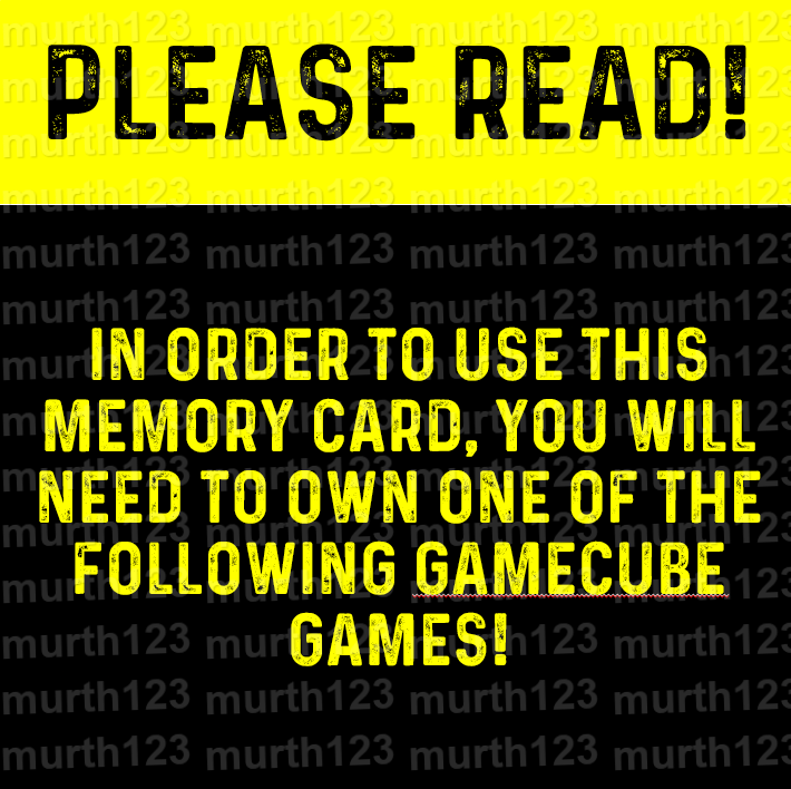 GameBoy Player GameCube Memory Card Bootable Disc Replacement