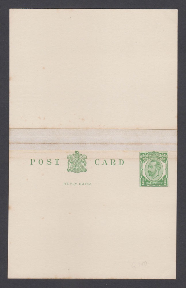 GREAT BRITAIN - 1915 1/2d + 1/2d KGV REPLY PAID POSTCARD - UNUSED