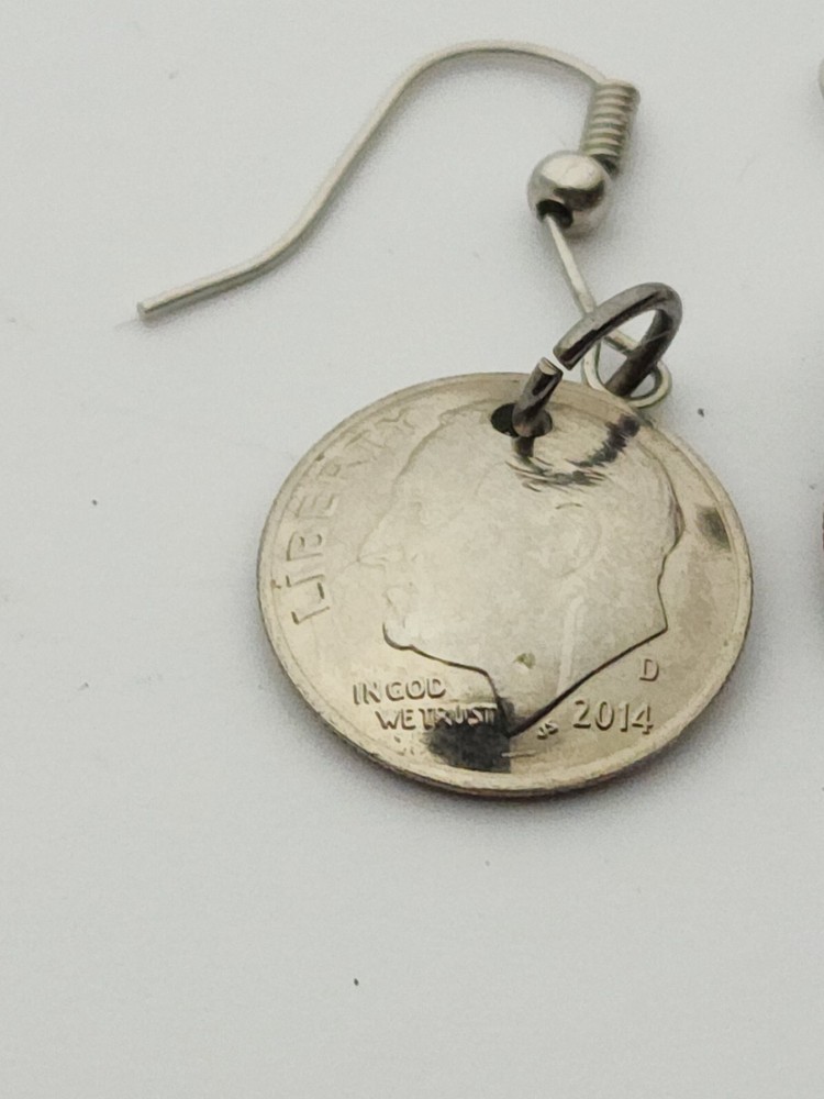 Eisenhower Dime Earrings Dime Convave Ike
